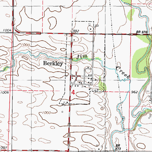 Topographic Map of Berkley School (historical), IA