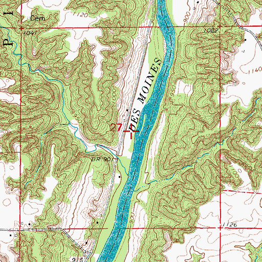 Topographic Map of Schlicht Cemetery, IA