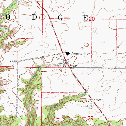 Topographic Map of Boone County Farm Cemetery, IA
