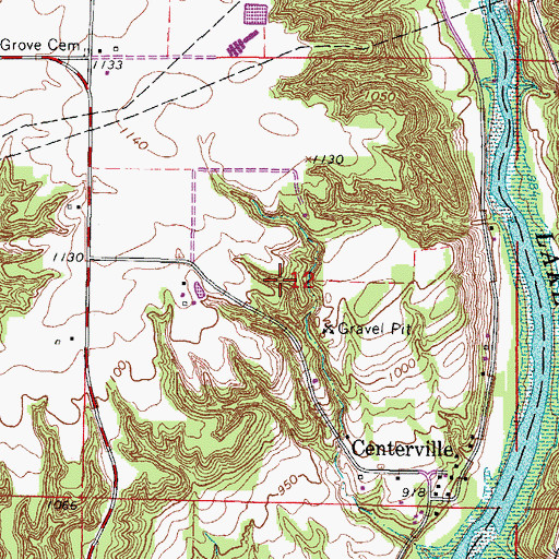 Topographic Map of Buckley Cemetery, IA