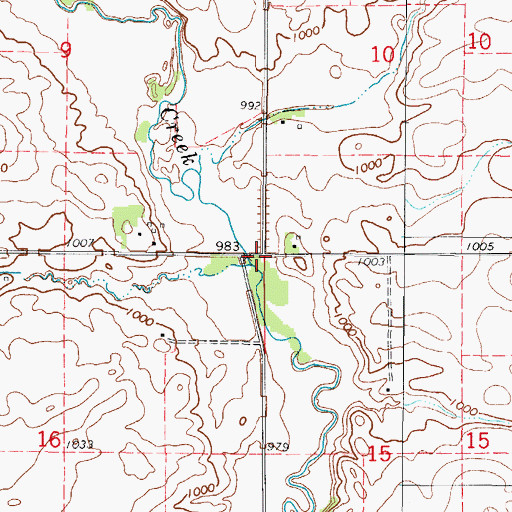 Topographic Map of Squaw Creek Bridge, IA