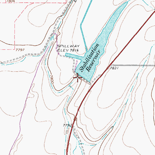 Topographic Map of Sanchez Stabilizing Dam, CO
