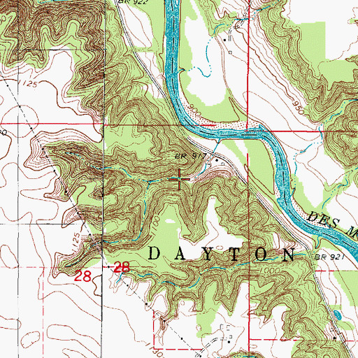 Topographic Map of Carlson Recreation Area, IA