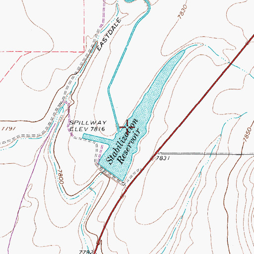 Topographic Map of Stabilization Reservoir, CO