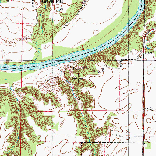 Topographic Map of Boones Forks Wildlife Management Area, IA