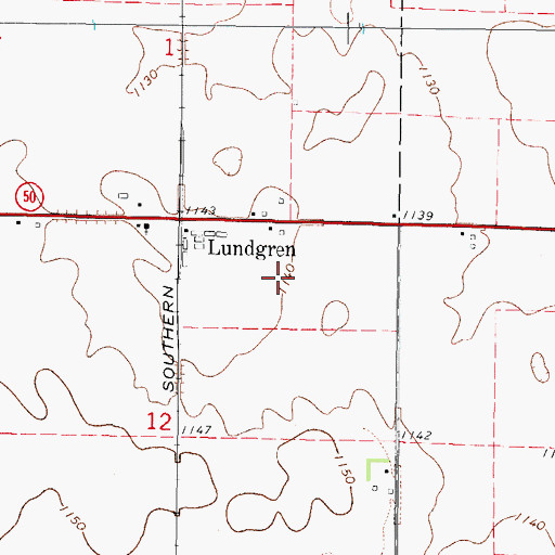 Topographic Map of Lundgren Church Nature Park, IA