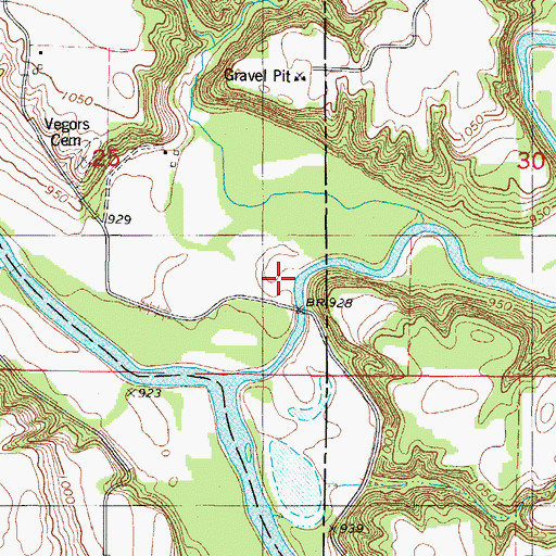 Topographic Map of Belleville Post Office (historical), IA