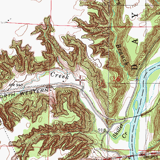 Topographic Map of Linnburg Post Office (historical), IA