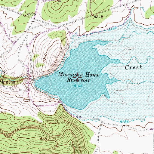Topographic Map of Mountain Home Reservoir, CO