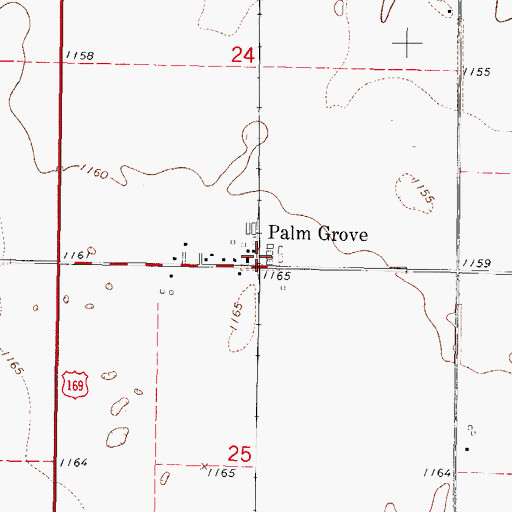 Topographic Map of Palmgrove Post Office (historical), IA