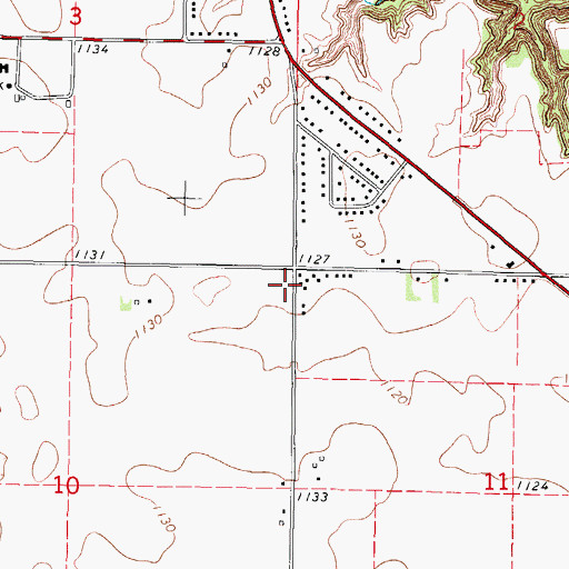 Topographic Map of Greenside Post Office (historical), IA