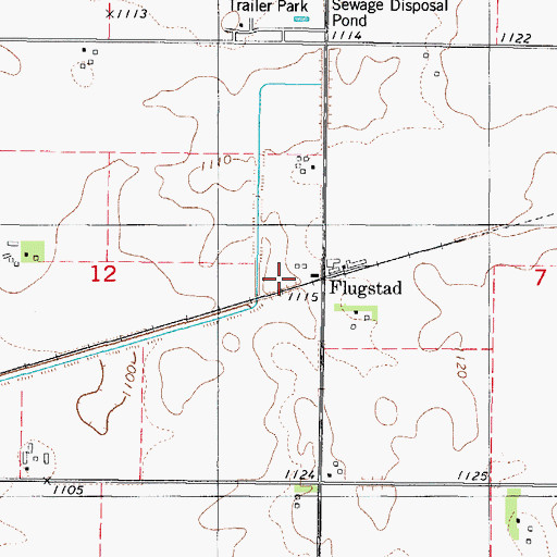 Topographic Map of Flugstad Post Office (historical), IA