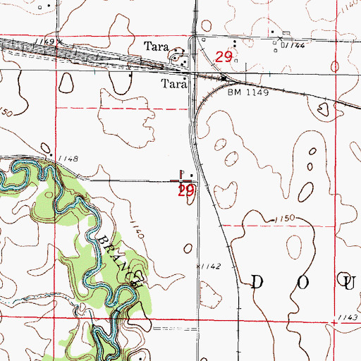 Topographic Map of McLaughlin's Grove Post Office (historical), IA