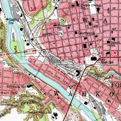 Topographic Map of Fort Dodge, IA