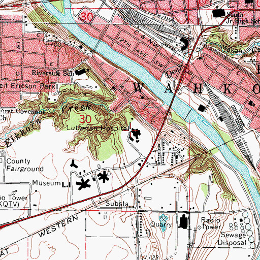 Topographic Map of Trinity Regional Medical Center, IA