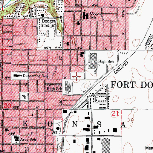 Topographic Map of Marian Home and Village Nursing Home, IA
