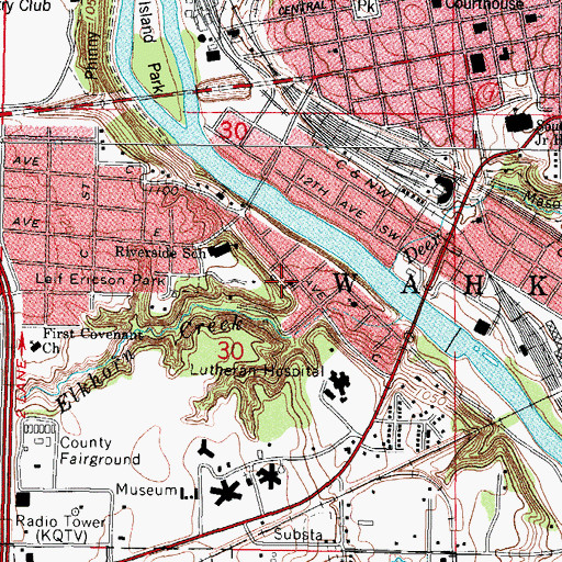 Topographic Map of Full Gospel Lighthouse Church, IA