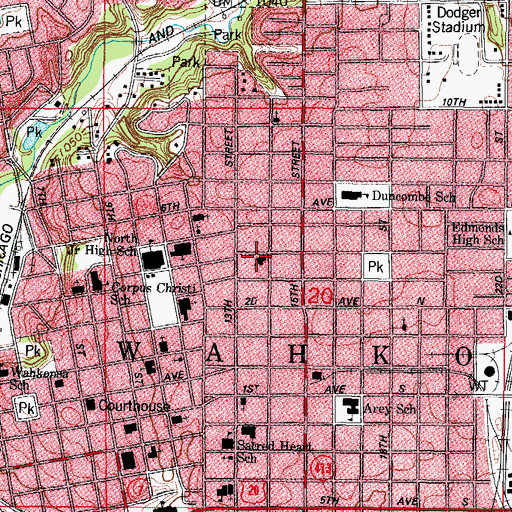 Topographic Map of First Christian (Disciples of Christ) Church, IA