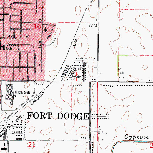 Topographic Map of First Evangelical Free Church, IA