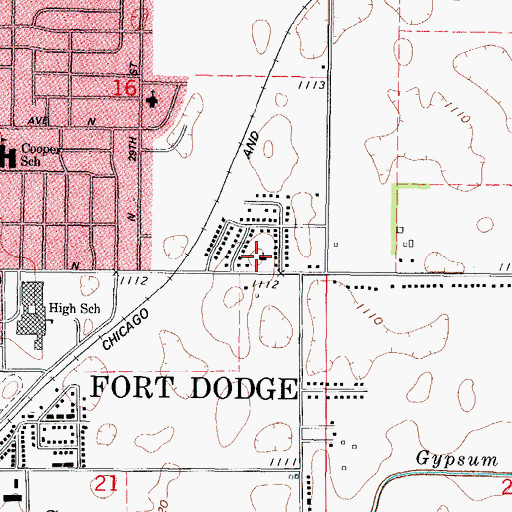 Topographic Map of First Evangelical Free Church, IA