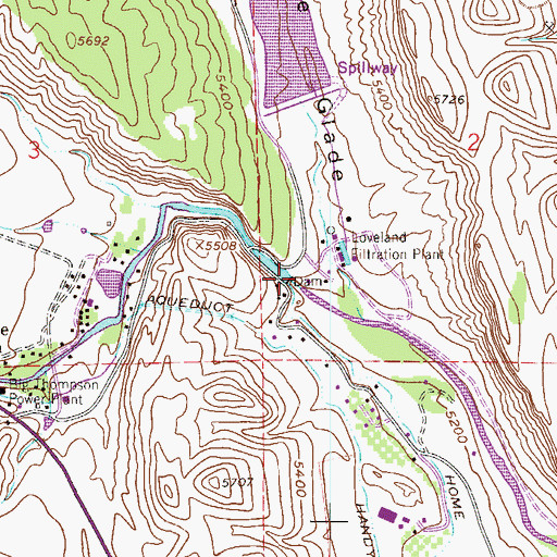 Topographic Map of Loveland Water Storage Dam, CO