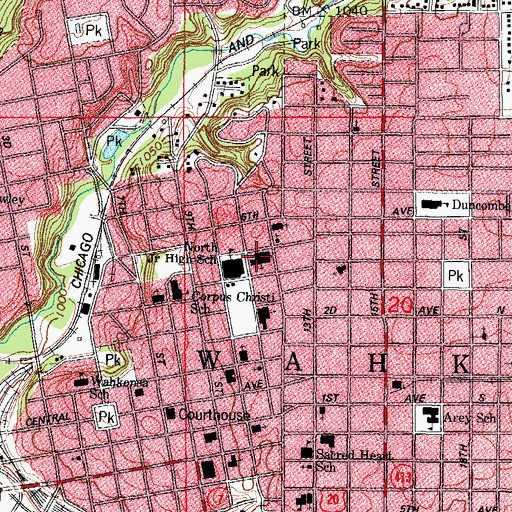 Topographic Map of Fort Dodge Temple of Praise Church, IA