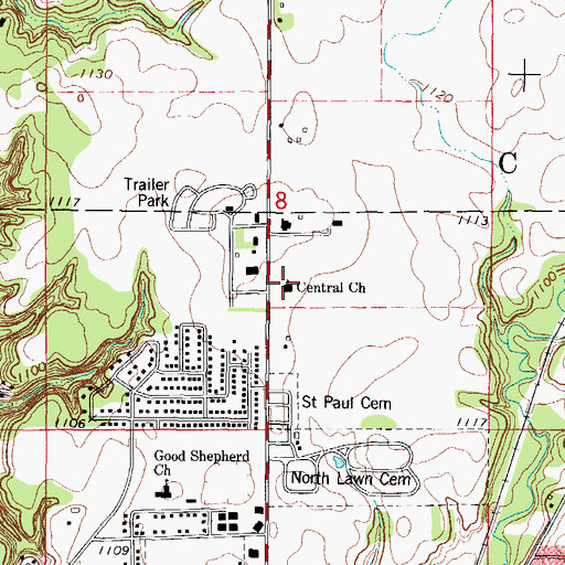 Topographic Map of Fort Dodge Church of Christ, IA