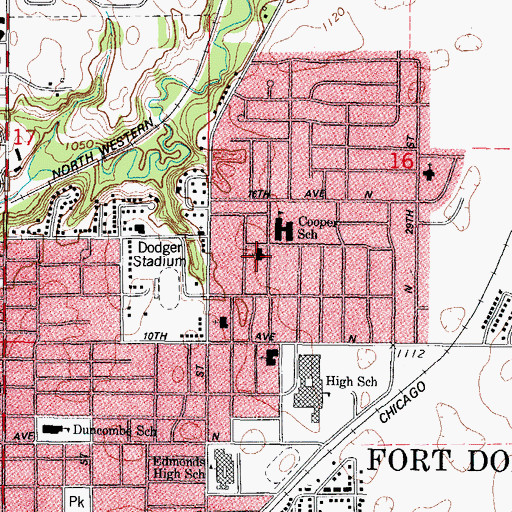 Topographic Map of First Church of the Nazarene, IA