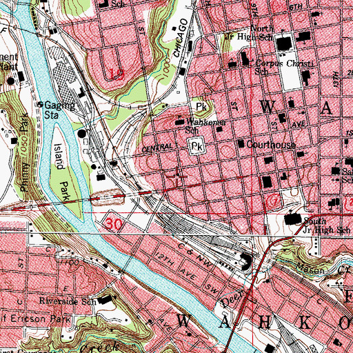 Topographic Map of Coppin Chapel - African Methodist Episcopal, IA