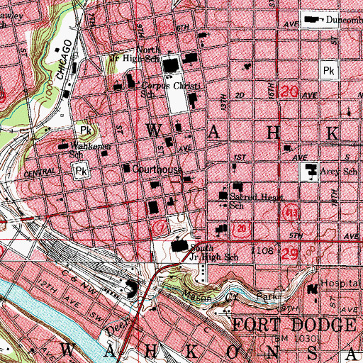 Topographic Map of Saint Mark's Episcopal Church, IA