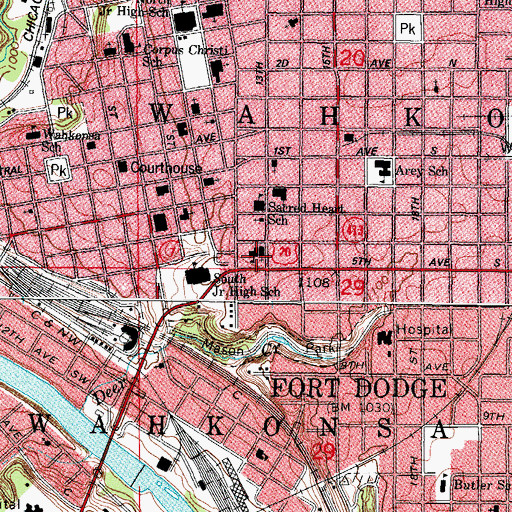 Topographic Map of Saint Paul's Lutheran Church, IA