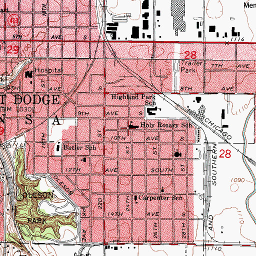 Topographic Map of Holy Rosary Catholic Church, IA