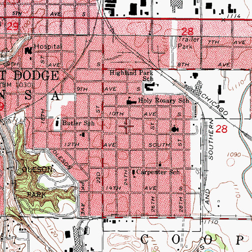 Topographic Map of Prince of Peace Lutheran Church, IA