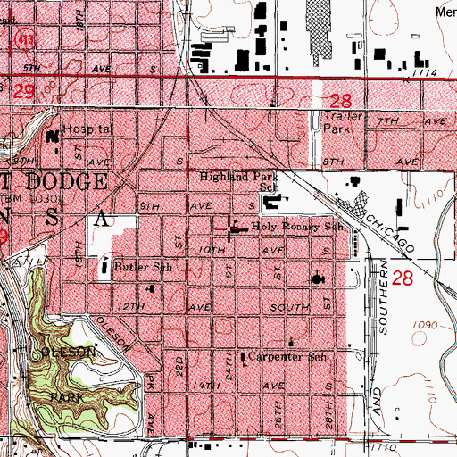 Topographic Map of Community Christian School, IA