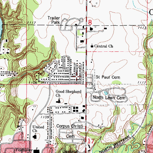 Topographic Map of Kennedy Brown Park, IA