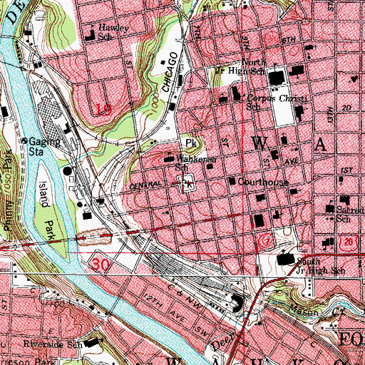 Topographic Map of City Square Park, IA