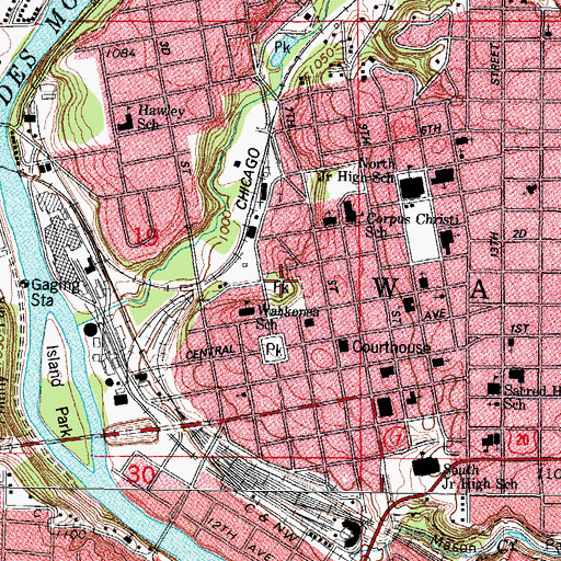 Topographic Map of Haskell Park, IA