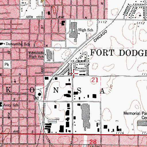 Topographic Map of RD Mitchell Park, IA