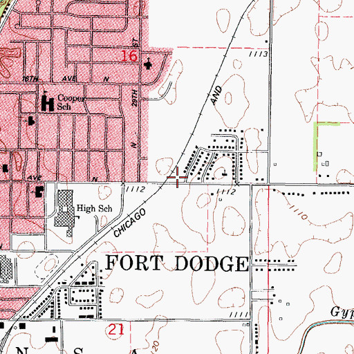 Topographic Map of Knollcrest Park, IA