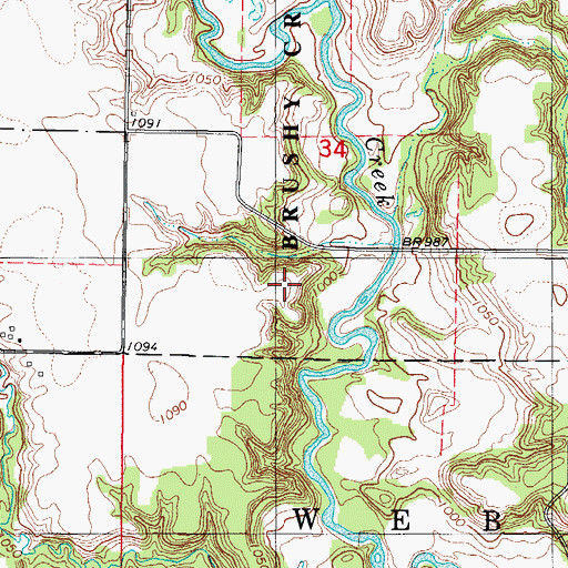 Topographic Map of Brushy Creek Trail, IA