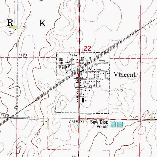 Topographic Map of Vincent City Hall, IA