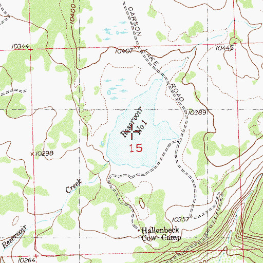Topographic Map of Grand Mesa Reservoir Number 1, CO