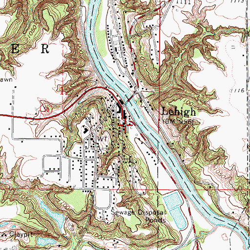 Topographic Map of Lehigh Fire Department and Rescue, IA