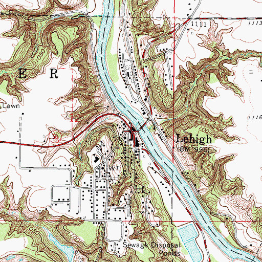 Topographic Map of Lehigh Post Office, IA