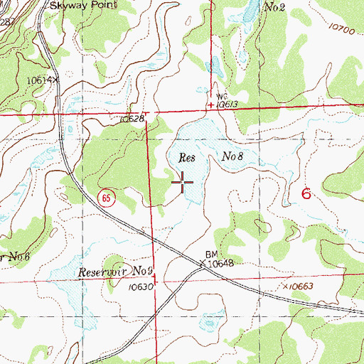 Topographic Map of Grand Mesa Number 8 Dam, CO