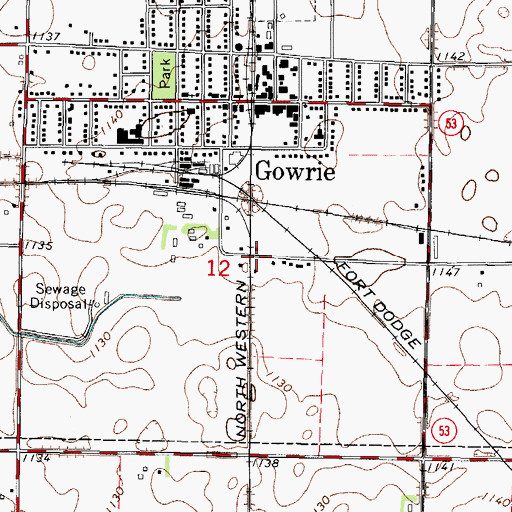 Topographic Map of West Central Co-op Elevator, IA