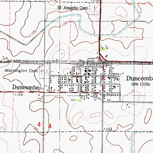 Topographic Map of Saint Joseph Catholic Church, IA