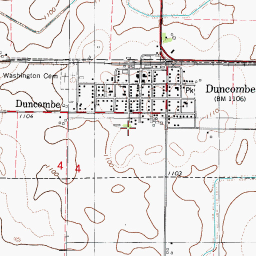 Topographic Map of Duncombe United Methodist Church, IA