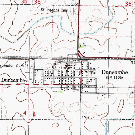 Topographic Map of Duncombe Post Office, IA