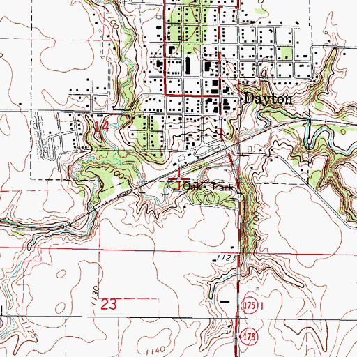 Topographic Map of Farmers Co-op Company Elevator, IA